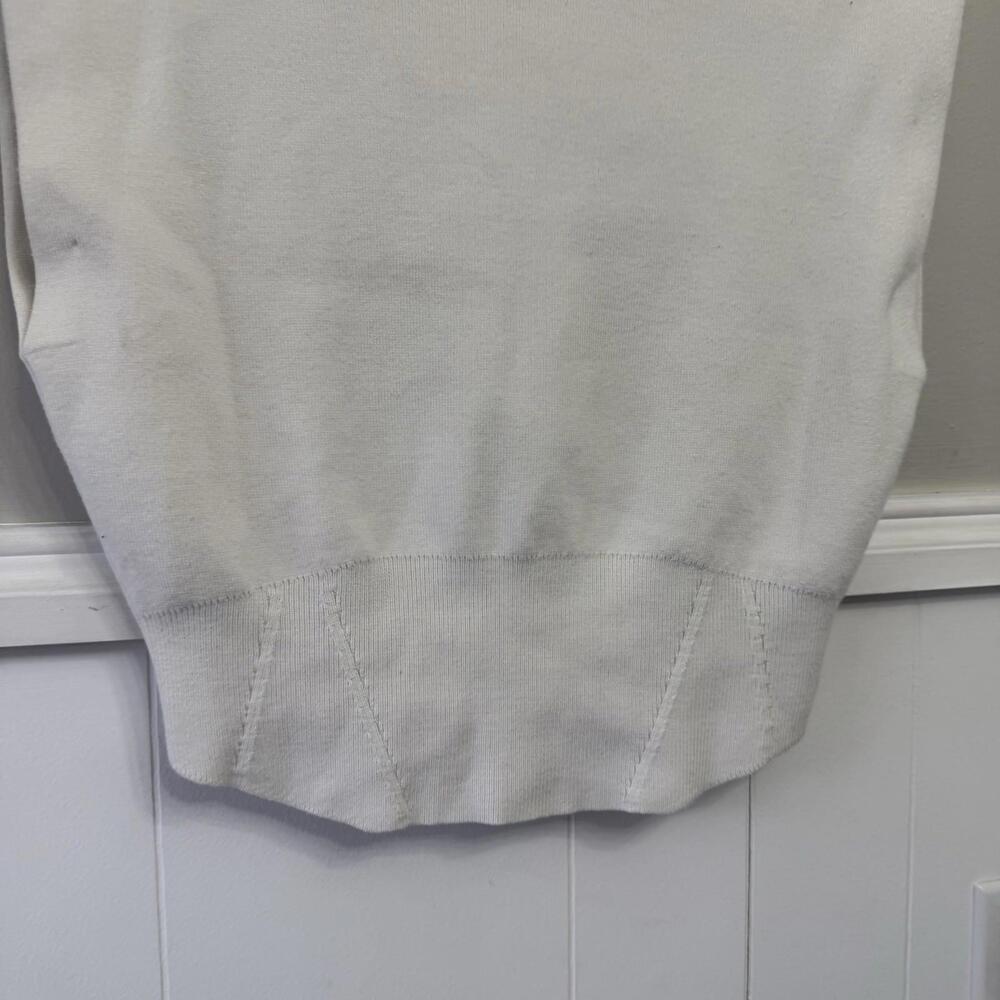 Pilcro Sweater Womens Medium White Vest Biker Muscle Knit Cozy Warm Mock Neck - Picture 4 of 6